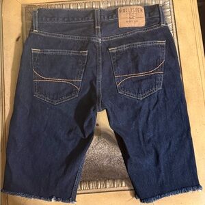 Hollister Men's Dark Blue Jean Shorts